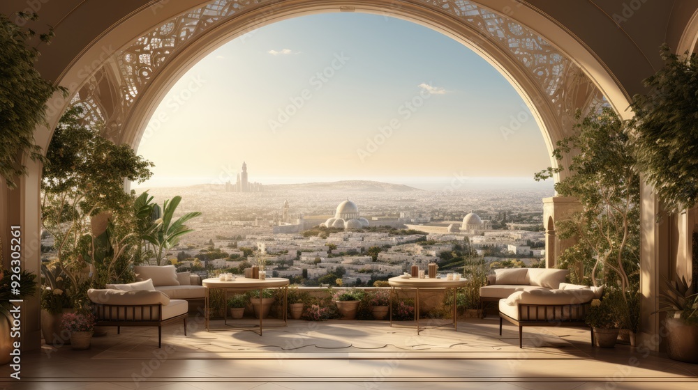 Fototapeta premium Beautiful view from arched passage 