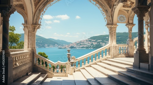 Beautiful view from arched passage  
