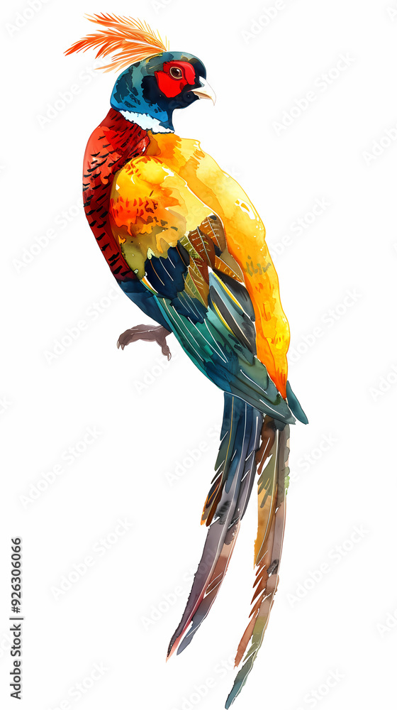 golden pheasant,Luxurious golden pheasant with an open tail.