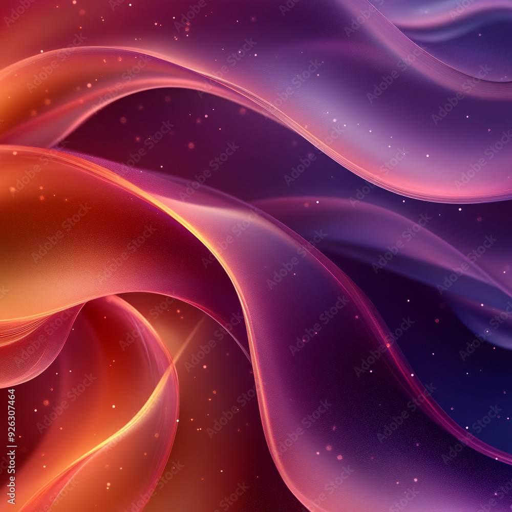Fototapeta premium elegant digital background with gently curving waves in a harmonious blend of deep plum, soft peach, and vibrant magenta