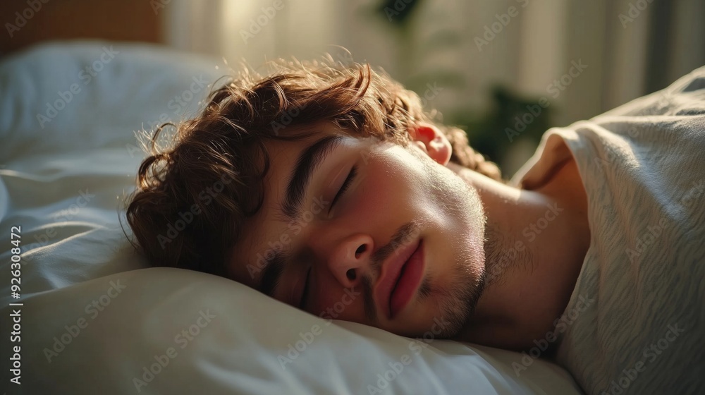A Serene Moment: Young Man at Rest in Soft Light A Serene Moment: Young Man at Rest in Soft Light