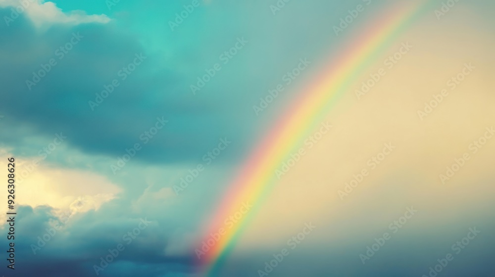 A Rainbow Arcing Through a Cloudy Sky A Rainbow Arcing Through a Cloudy Sky