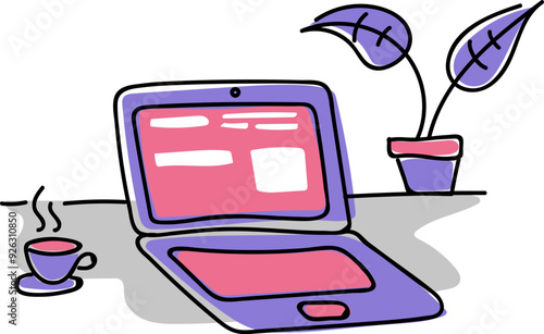 Laptop and Coffee Mug