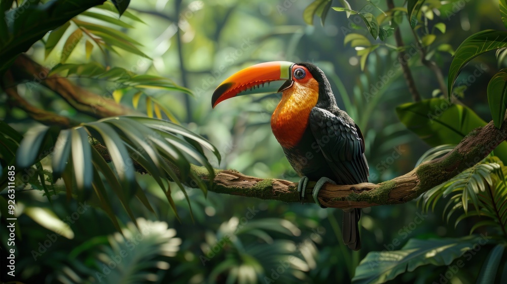 Fototapeta premium Toucan in Tropical Rainforest