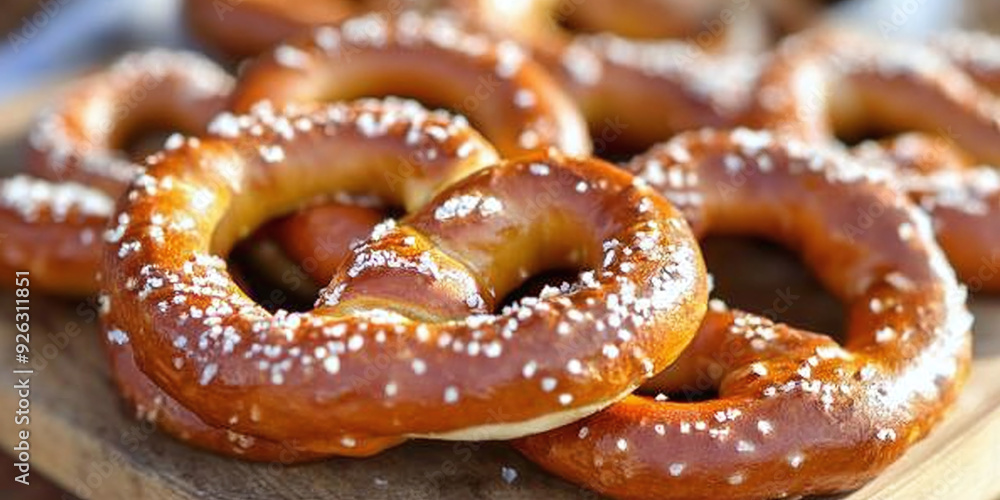 Pretzels (Brezn): Soft, salty pretzels with a golden-brown crust are a staple at Oktoberfest. Pretzels (Brezn): Soft, salty pretzels with a golden-brown crust are a staple at Oktoberfest.