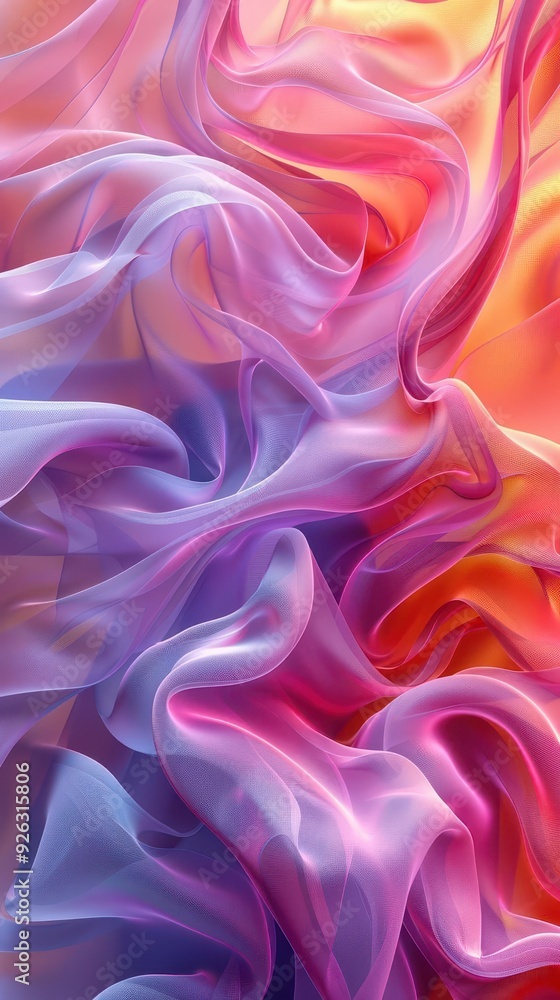 Obraz premium Pastel gradient, AIgenerated, soft neon glow, smooth texture