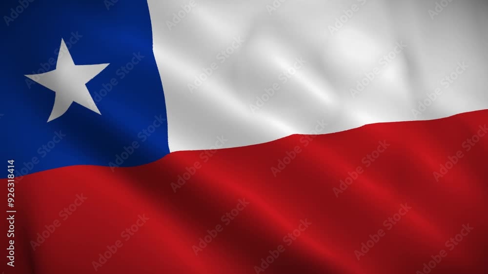 Chile flag waving in the wind animation background. High quality 4K seamless loop video Chile flag waving in the wind animation background. High quality 4K seamless loop video