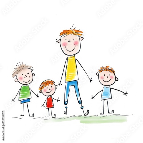 Drawing sketch cartoon father.