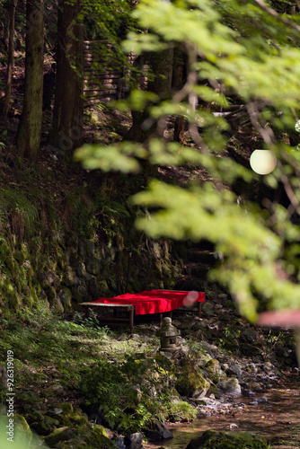 京都貴船川の川床と清流の風景 photo