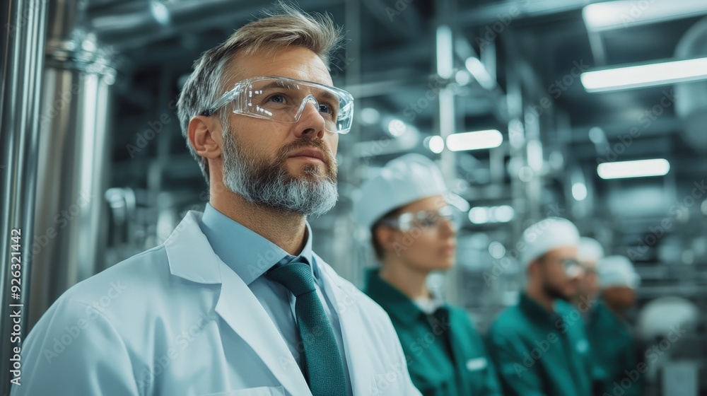 A group of international investors observes technology at a cutting-edge green tea production facility, showcasing modern innovation and excellence. A group of international investors observes technology at a cutting-edge green tea production facility, showcasing modern innovation and excellence.