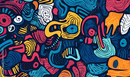 hand drawn abstract doodle style