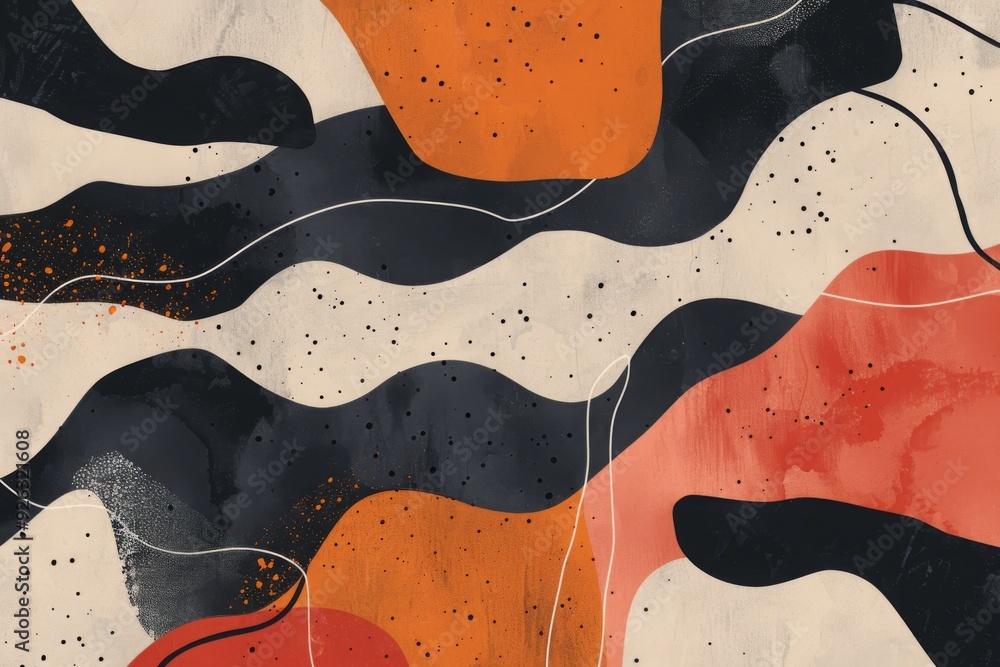 Abstract Art with Orange and Black Abstract Art with Orange and Black