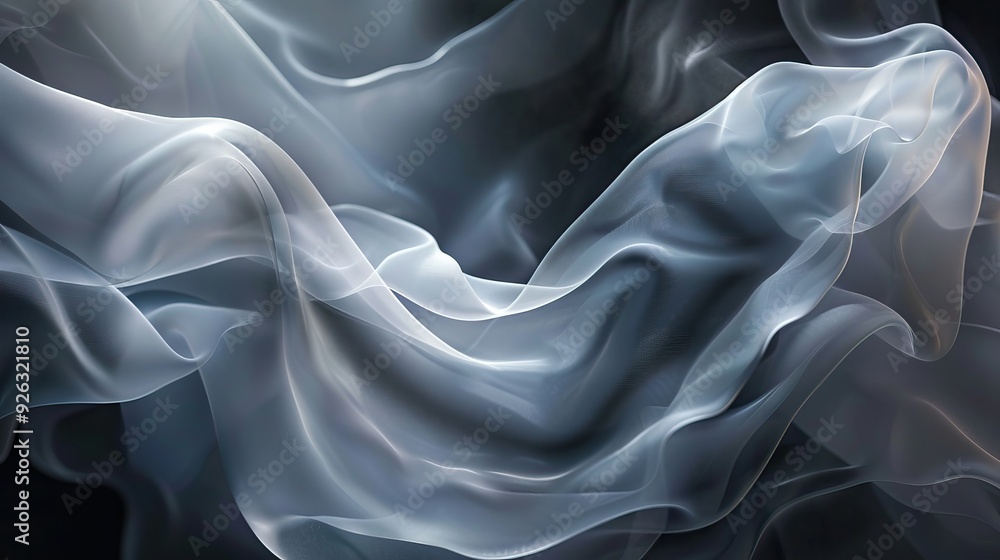 Fototapeta premium Elegant Flowing Fabric with Soft Lighting and Delicate Waves