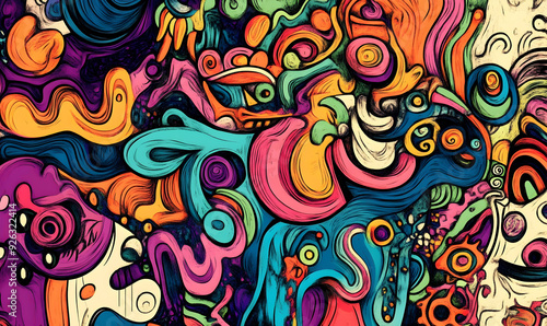 hand drawn abstract doodle style