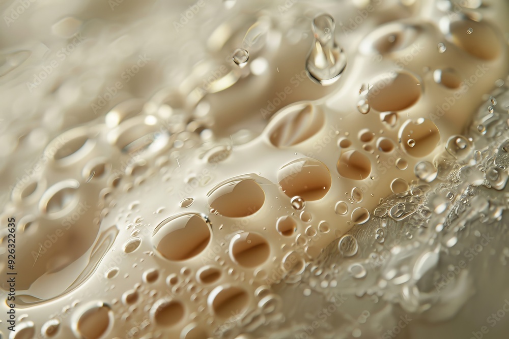 Close-Up Image of Wet Shave Process with Shaving Cream and Water Droplets