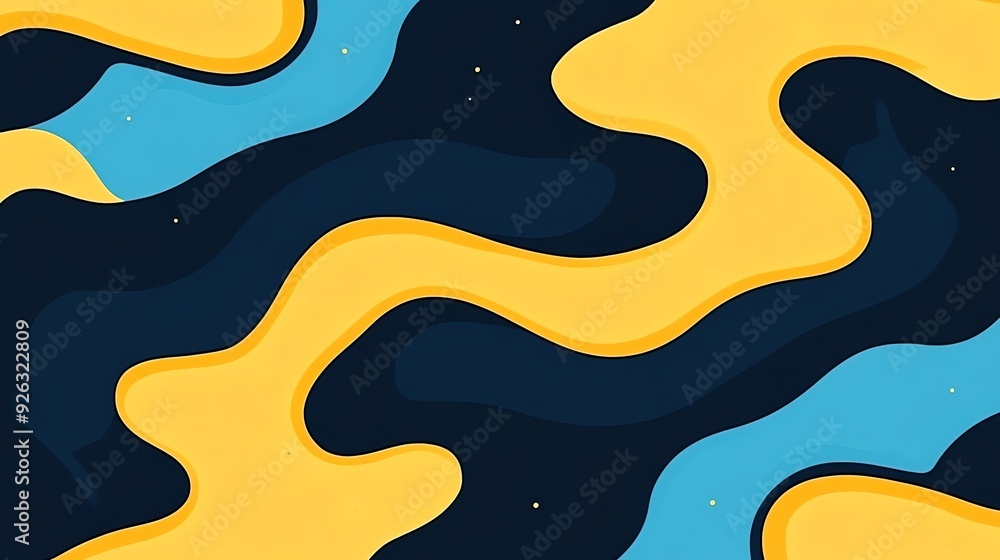 Naklejka premium Abstract Yellow Blue Design