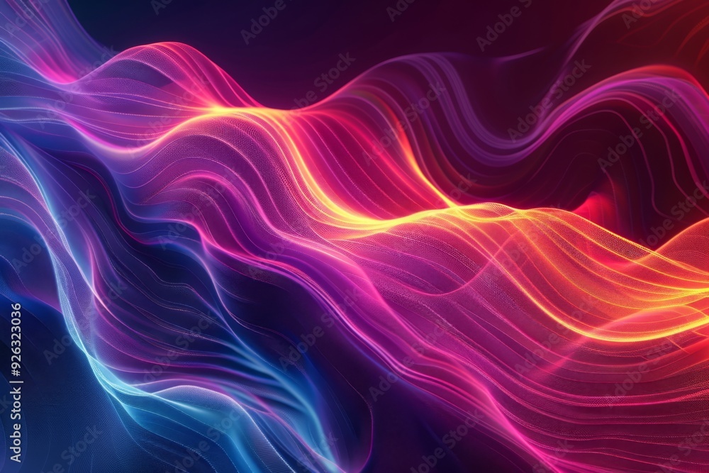 Abstract Glow Waves - A mesmerizing artwork of flowing lines and vibrant colors Abstract Glow Waves - A mesmerizing artwork of flowing lines and vibrant colors