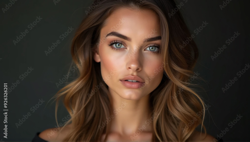 Beautiful picture of a sensuous young woman with a long hairstyle and a warm smile
Beautiful picture of a sensuous young woman with a long hairstyle and a warm smile