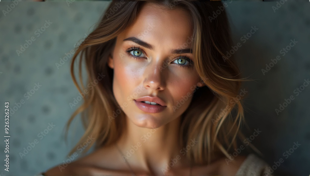 Beautiful picture of a sensuous young woman with a long hairstyle and a warm smile
Beautiful picture of a sensuous young woman with a long hairstyle and a warm smile