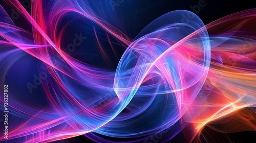 Abstract Art with Wavy Lines and Bright Colors