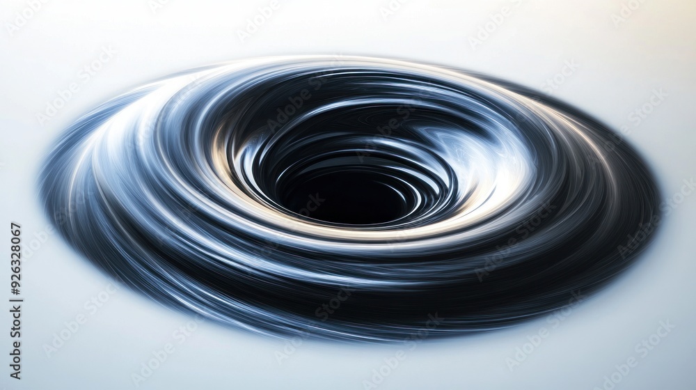 Abstract Swirling Vortex of Black and Silver