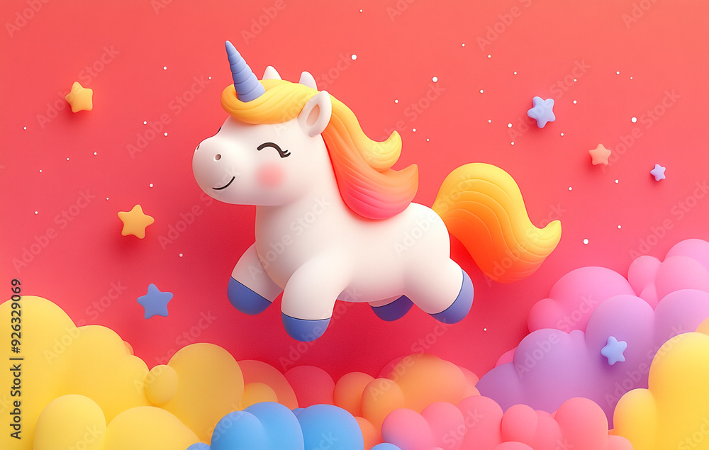Happy unicorn. 3 d. Happy unicorn. 3 d.