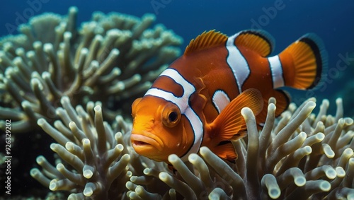 a clownfish that swims in the sea
