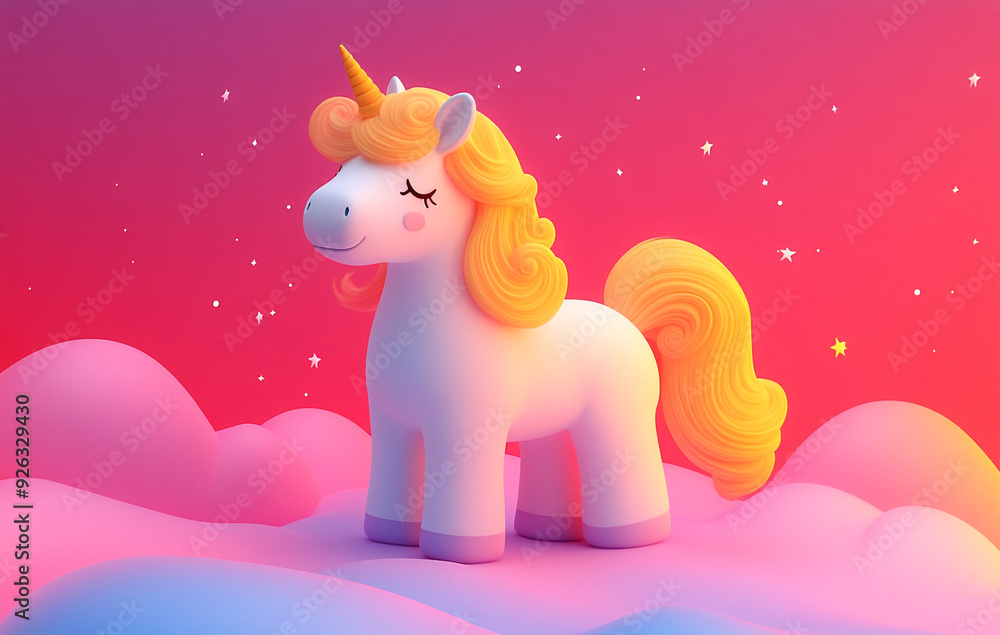 Happy unicorn. 3 d. Happy unicorn. 3 d.