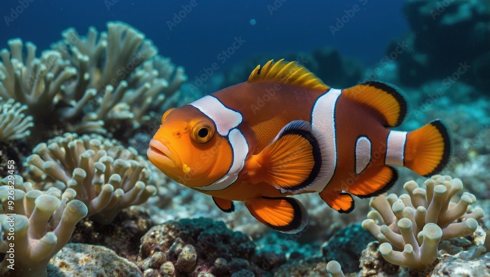 a clownfish that swims in the sea a clownfish that swims in the sea