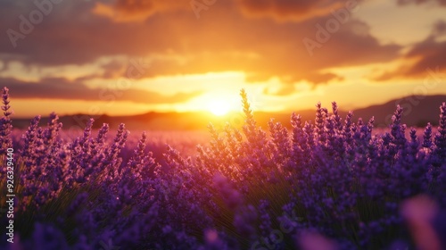 Lavender Field Sunset