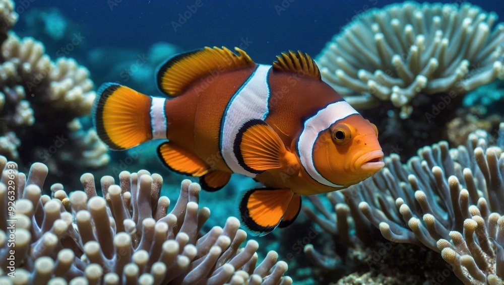 a clownfish that swims in the sea a clownfish that swims in the sea