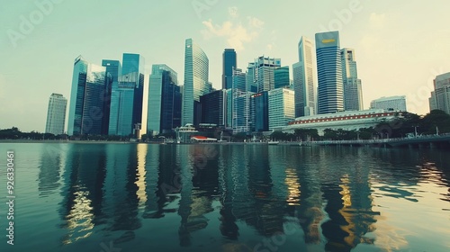 Landscape of Singapores financial district