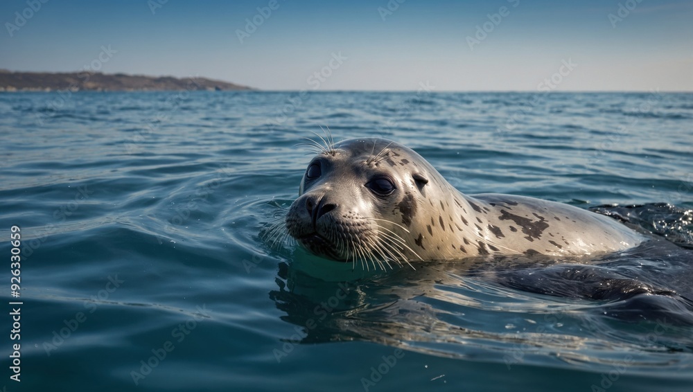 Obraz premium A seal that swims in the sea