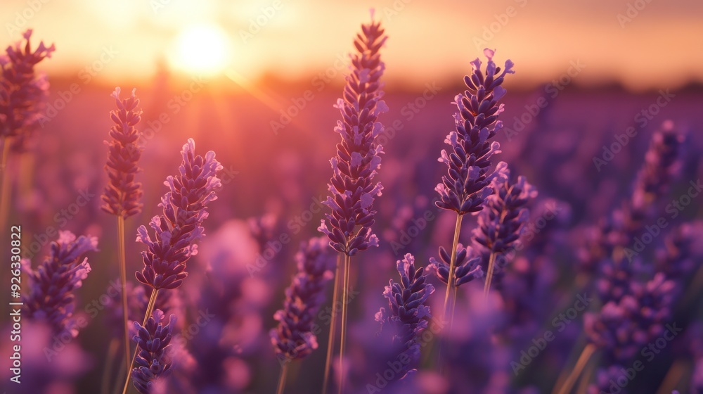 Sunset Over a Lavender Field Sunset Over a Lavender Field