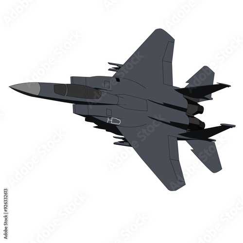 US Military Fighter Vector Drawing photo