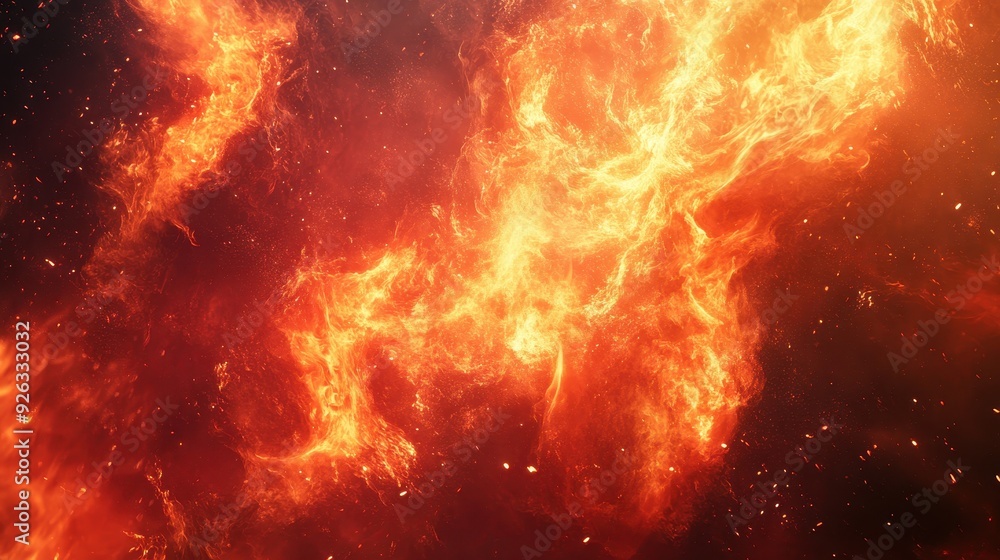 custom made wallpaper toronto digitalA vibrant depiction of flames and fire swirling in a cosmic backdrop.