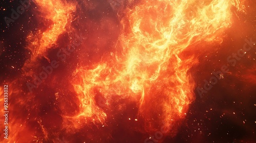 Wallpaper Mural A vibrant depiction of flames and fire swirling in a cosmic backdrop. Torontodigital.ca