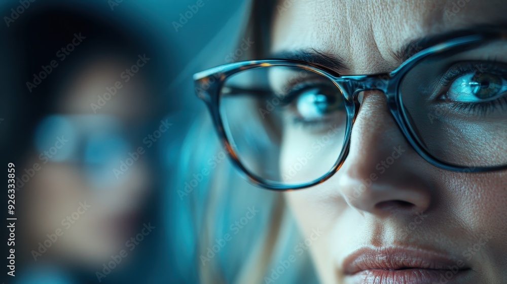 A person with glasses is captured using a blue-illuminated computer terminal, indicating precision and focus; a snapshot of modern digital interactions. A person with glasses is captured using a blue-illuminated computer terminal, indicating precision and focus; a snapshot of modern digital interactions.