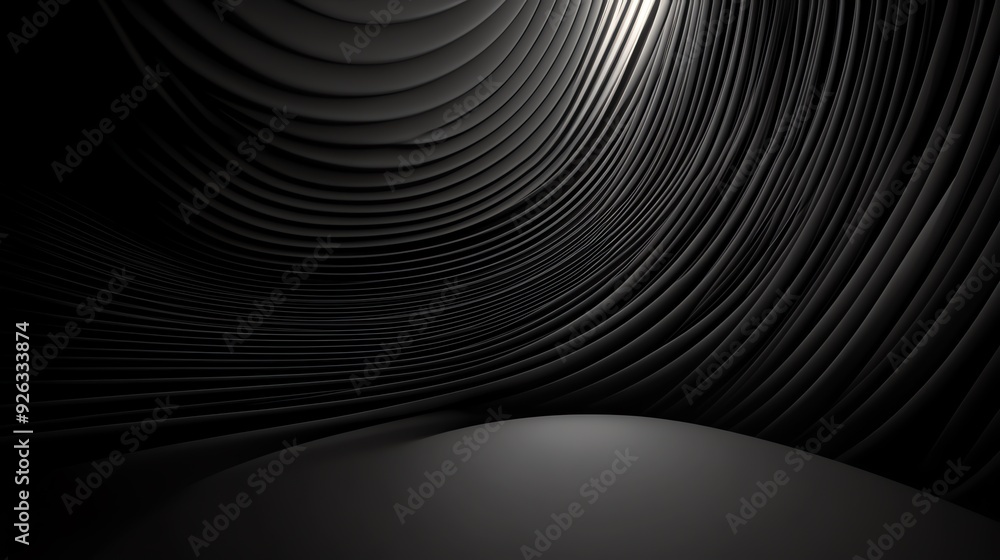 Abstract Black and White Curved Lines Abstract Black and White Curved Lines