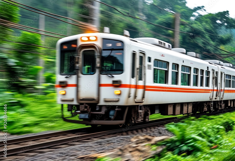 Obraz premium The train is moving on the tracks