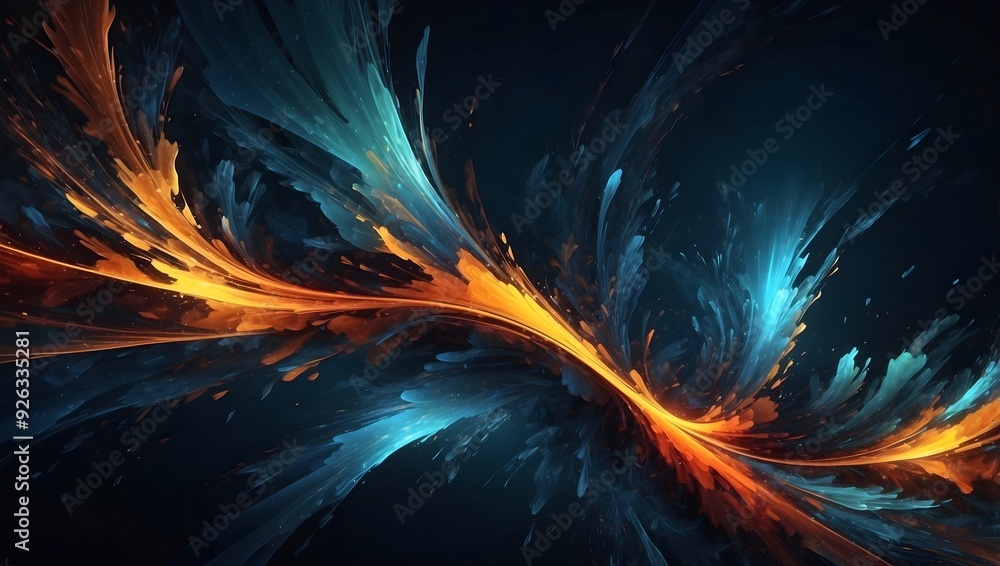 Obraz premium Design Vorlage Hintergrund Grafik Präsentation Webseite Flyer - Futuristisch dunkel leuchtende Farben 