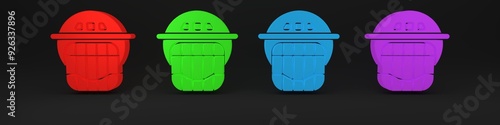 Photography Colorful Hockey helmet icon isolated on black background