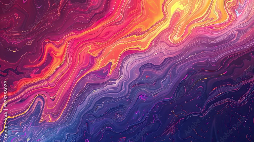 Vibrant Abstract Wave Patterns in Iridescent Colors