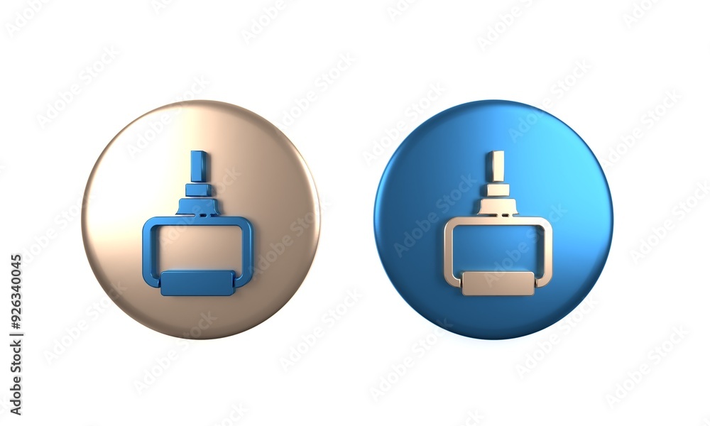 Colorful TPX loop training equipment icon isolated on white background. Sport equipment. Circle button. 3D render illustration Colorful TPX loop training equipment icon isolated on white background. Sport equipment. Circle button. 3D render illustration