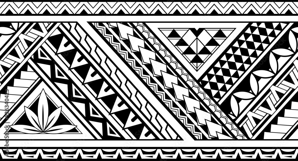 Polynesian style seamless tattoo Polynesian style seamless tattoo