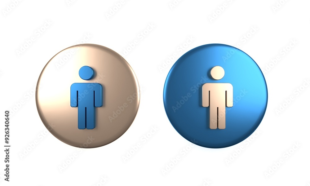Colorful User of man icon isolated on white background. Business avatar symbol user profile icon. Male user sign. Circle button. 3D render illustration Colorful User of man icon isolated on white background. Business avatar symbol user profile icon. Male user sign. Circle button. 3D render illustration