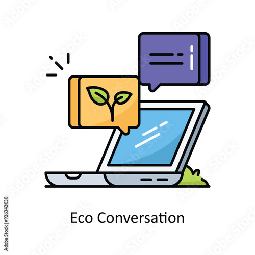 Eco Conversation vector filled outline Design illustration. Symbol on White background EPS 10 File