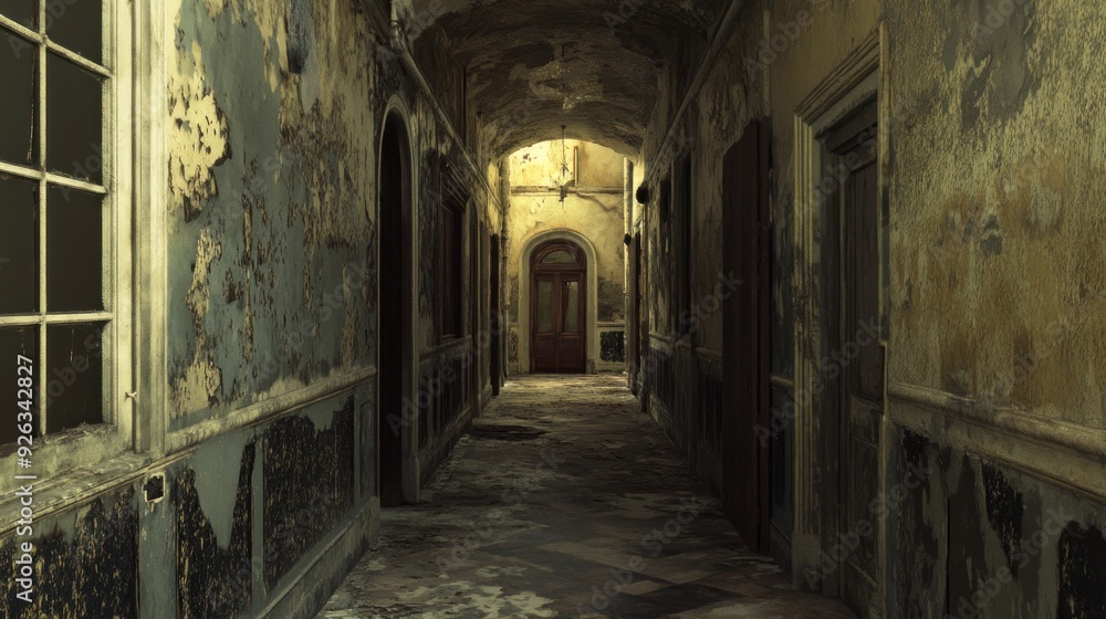 Abandoned Hallway in an Old Building Abandoned Hallway in an Old Building