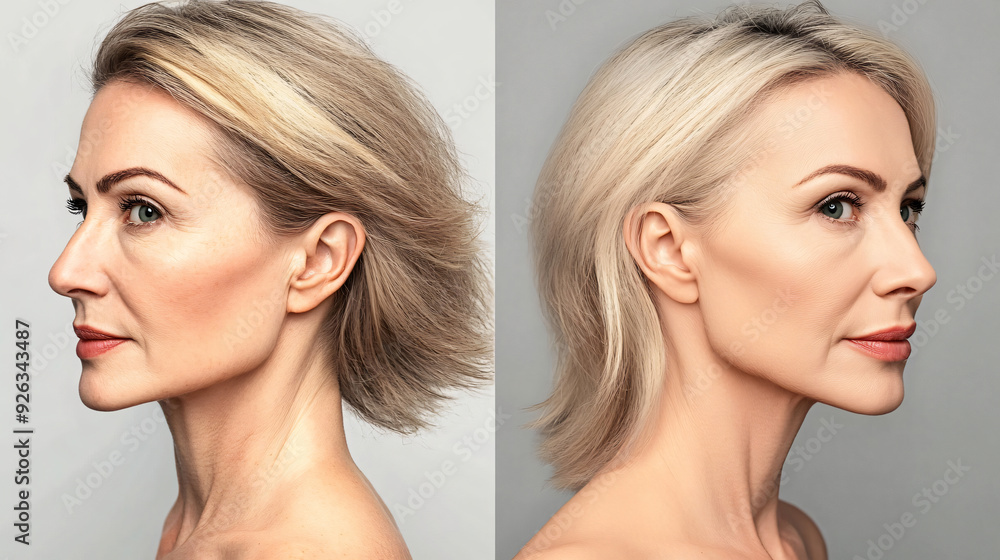 Stunning Before and After Cosmetic Procedure Transformation of Mature Woman Stunning Before and After Cosmetic Procedure Transformation of Mature Woman