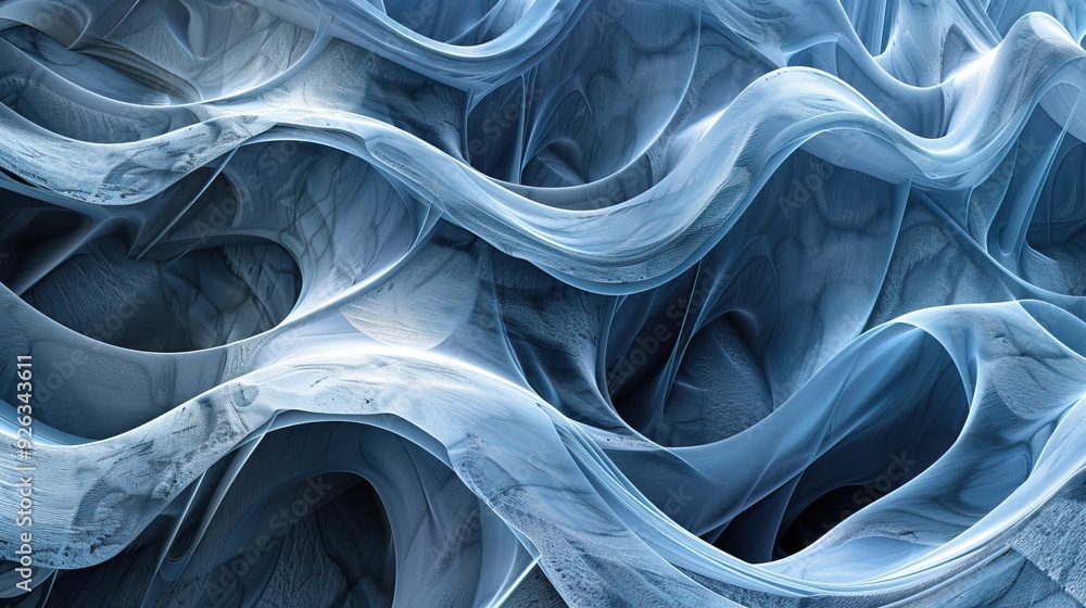 Ethereal Abstract Waves in Blue Tones Ethereal Abstract Waves in Blue Tones